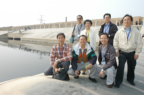 Photo 18 - Shima River Sewage Diversion Works - A Group Photo taken on the Rubber Dam.