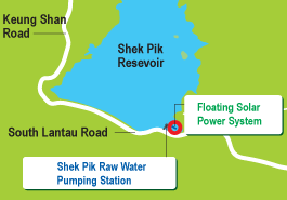 Location of Floating Solar Power System on Shek Pik Reservoir