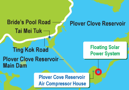 Location of Floating Solar Power System on Plover Cove Reservoir