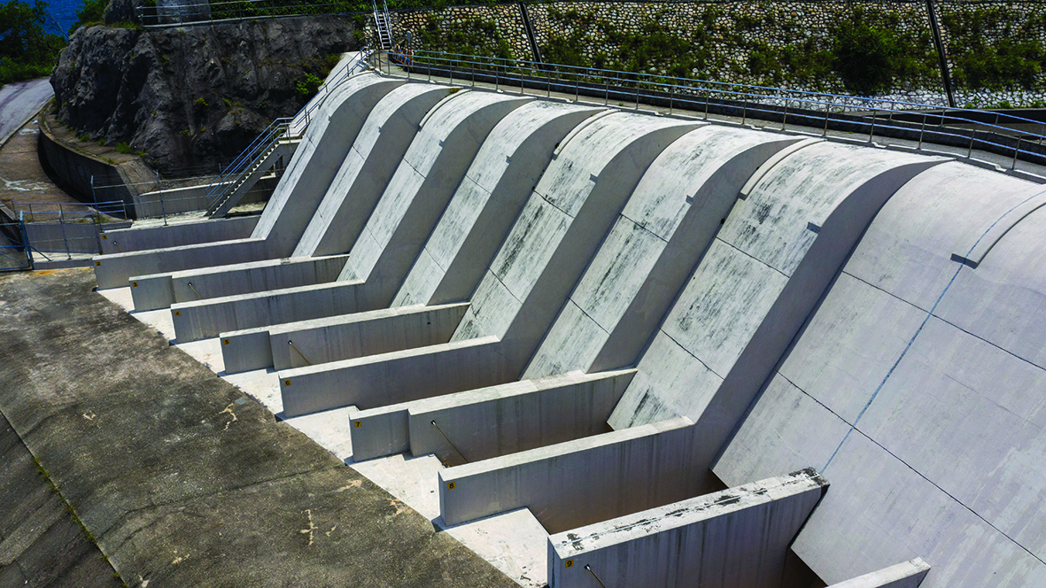 Spillways of the subsidiary dam of Plover Cove Reservoir