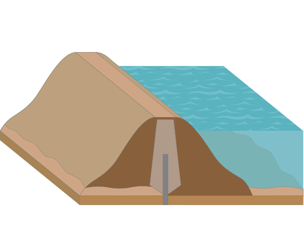 Section of an Embankment Dam
