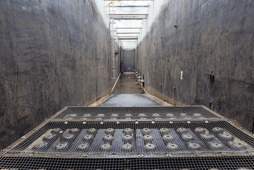 Muk Wu Raw Water Pumping Station during maintenance. The intake culvert is filled with water when in operation.