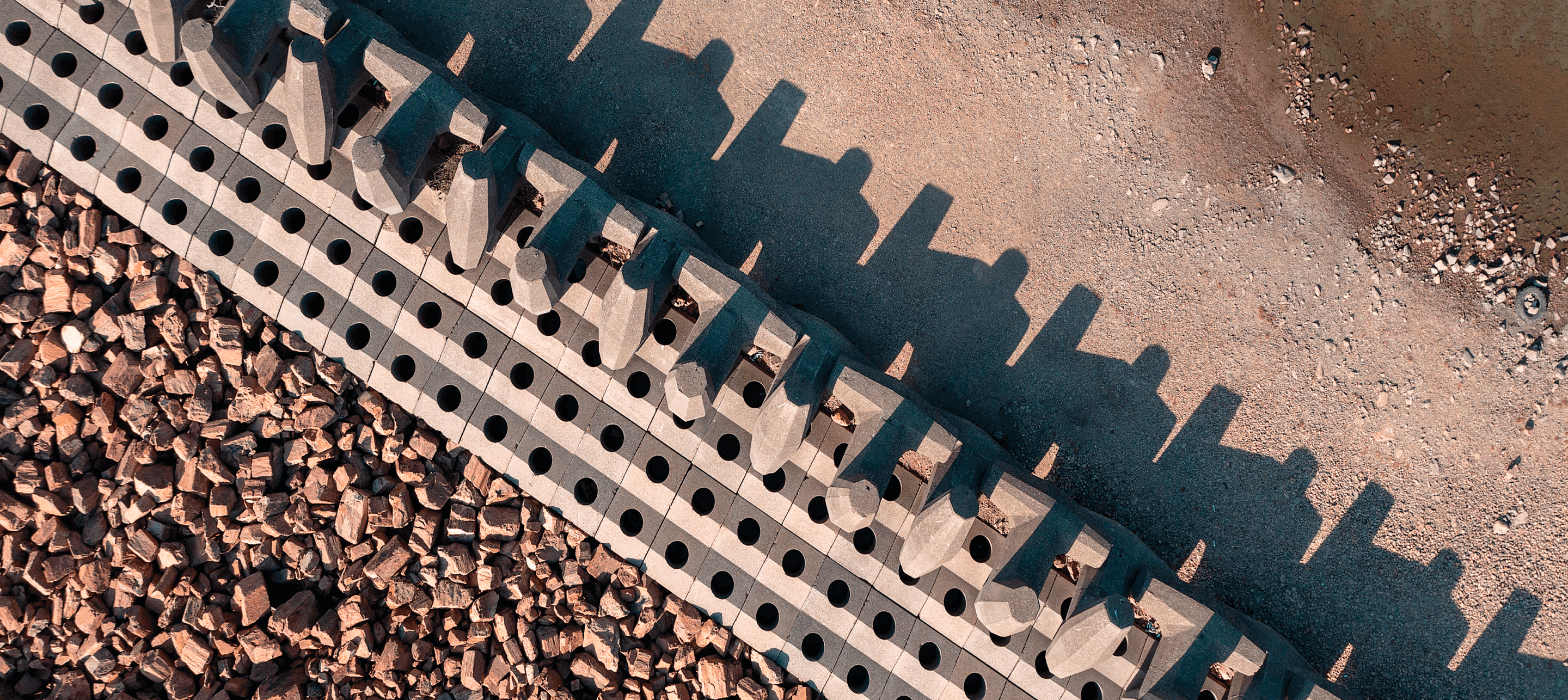 Dolosses and rock fill at the East Main Cofferdam of High Island Reservoir Dolosses and rock fill at the East Main Cofferdam of High Island Reservoir