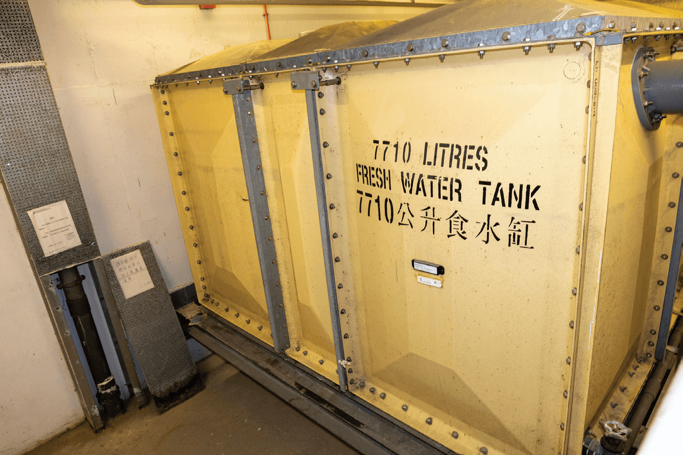 Fresh water storage tanks in buildings