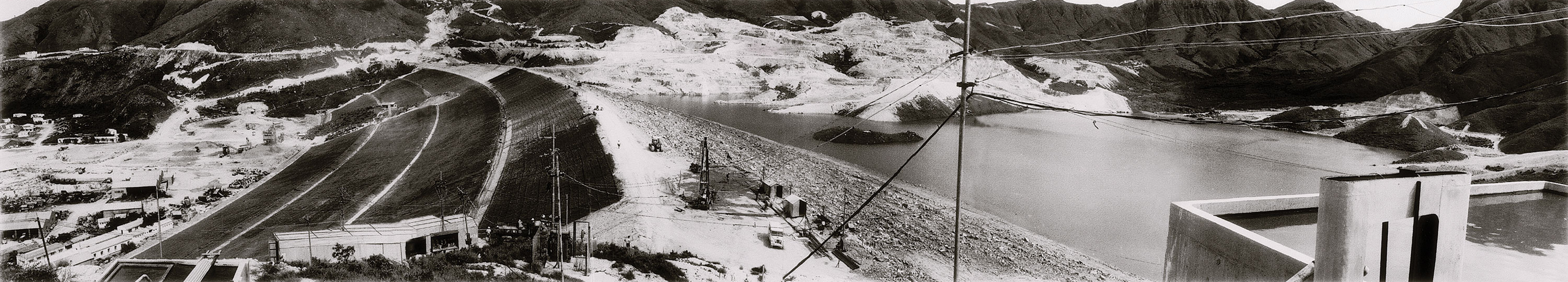 Shek Pik Reservoir under construction, August 1963