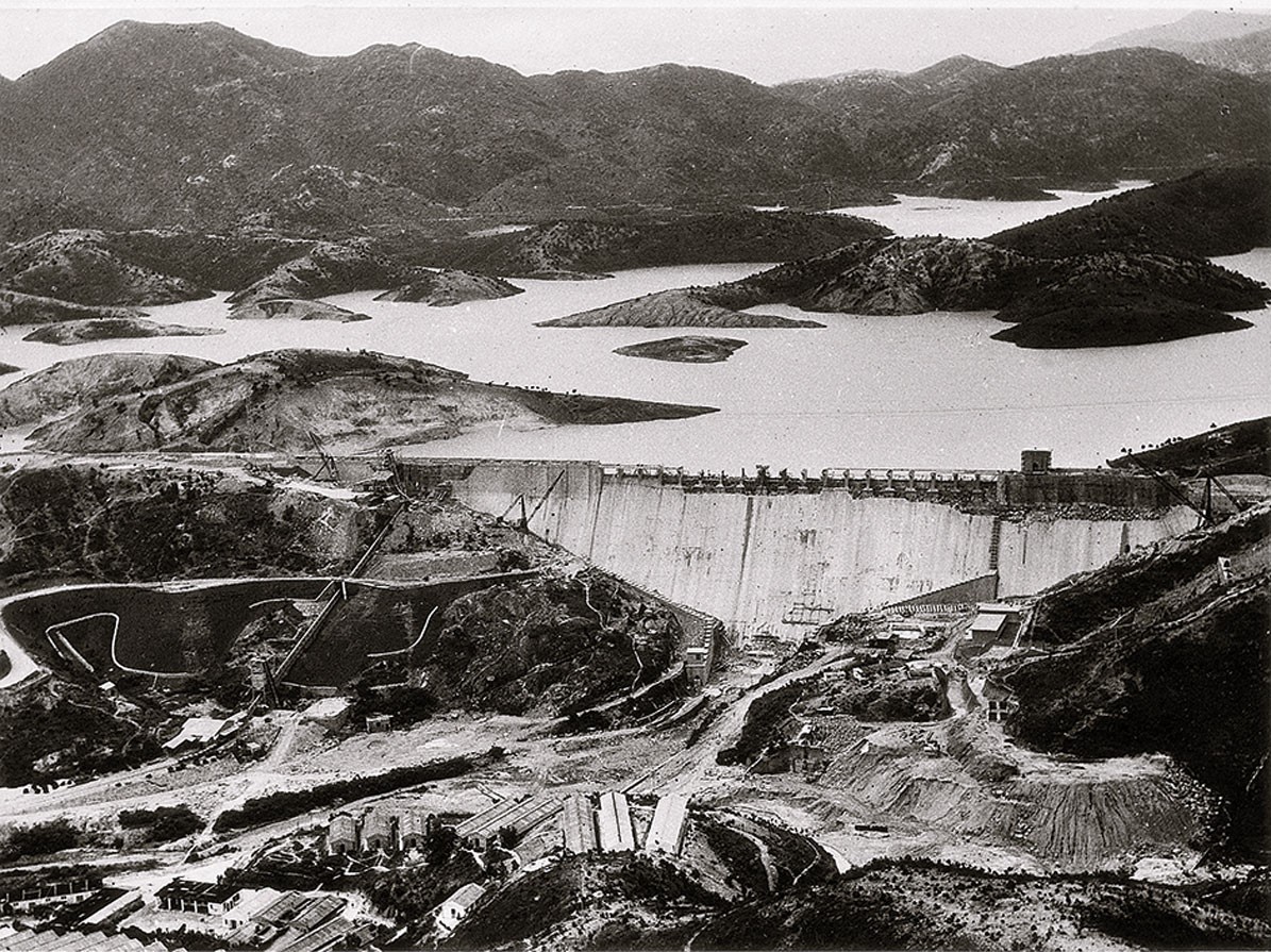 Tai Lam Chung Reservoir under construction