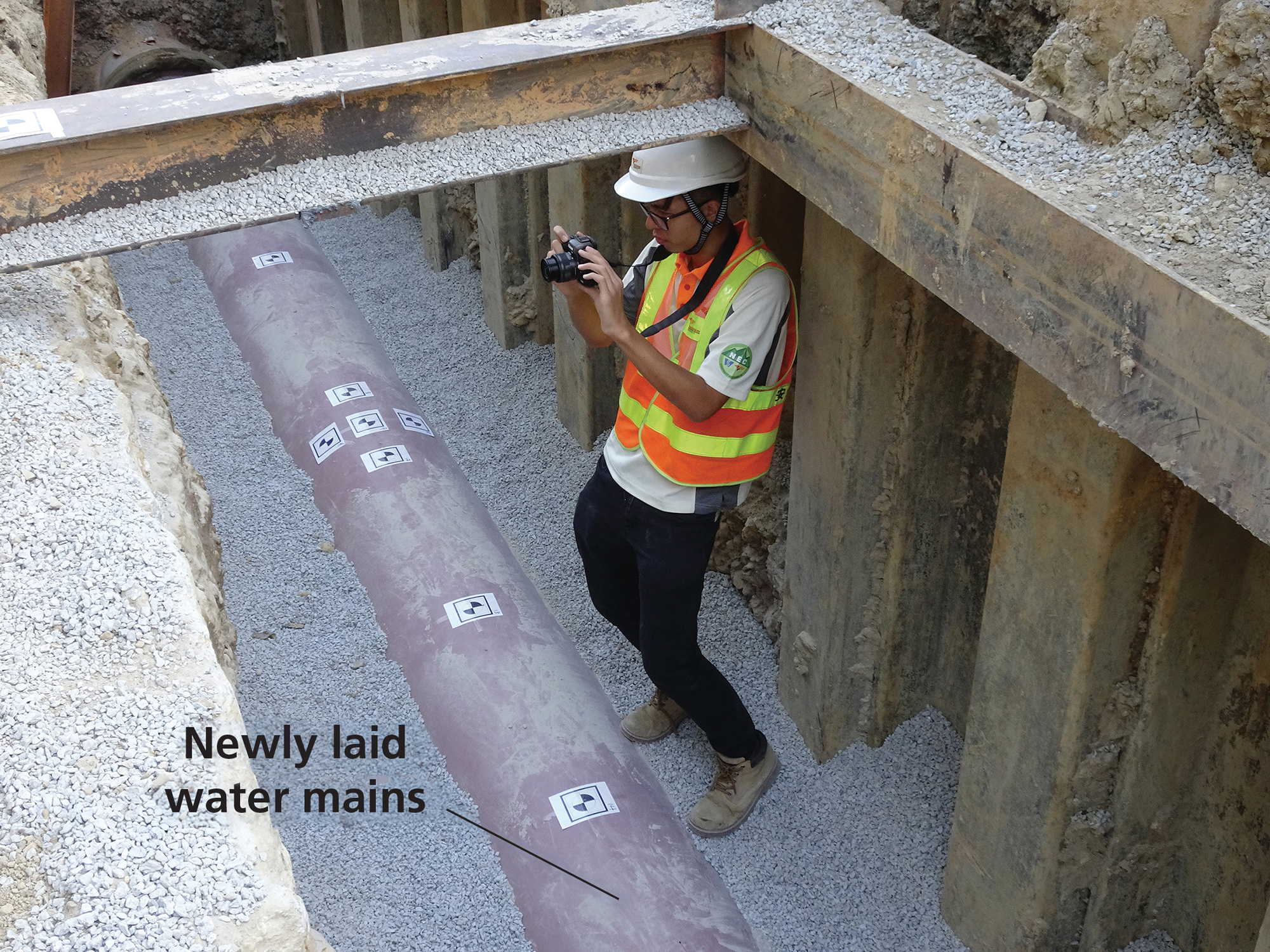 Staff acquiring data by photogrammetry