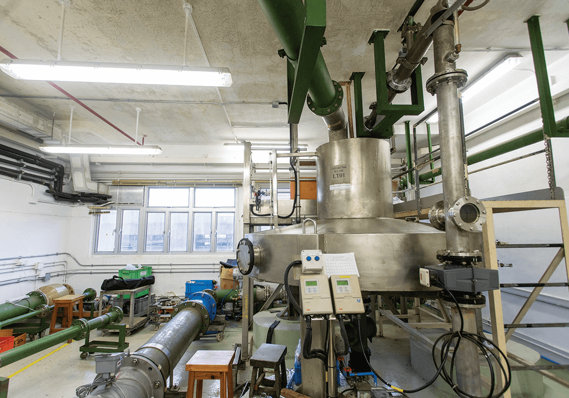 The laboratory instruments for water meter testing are calibrated.