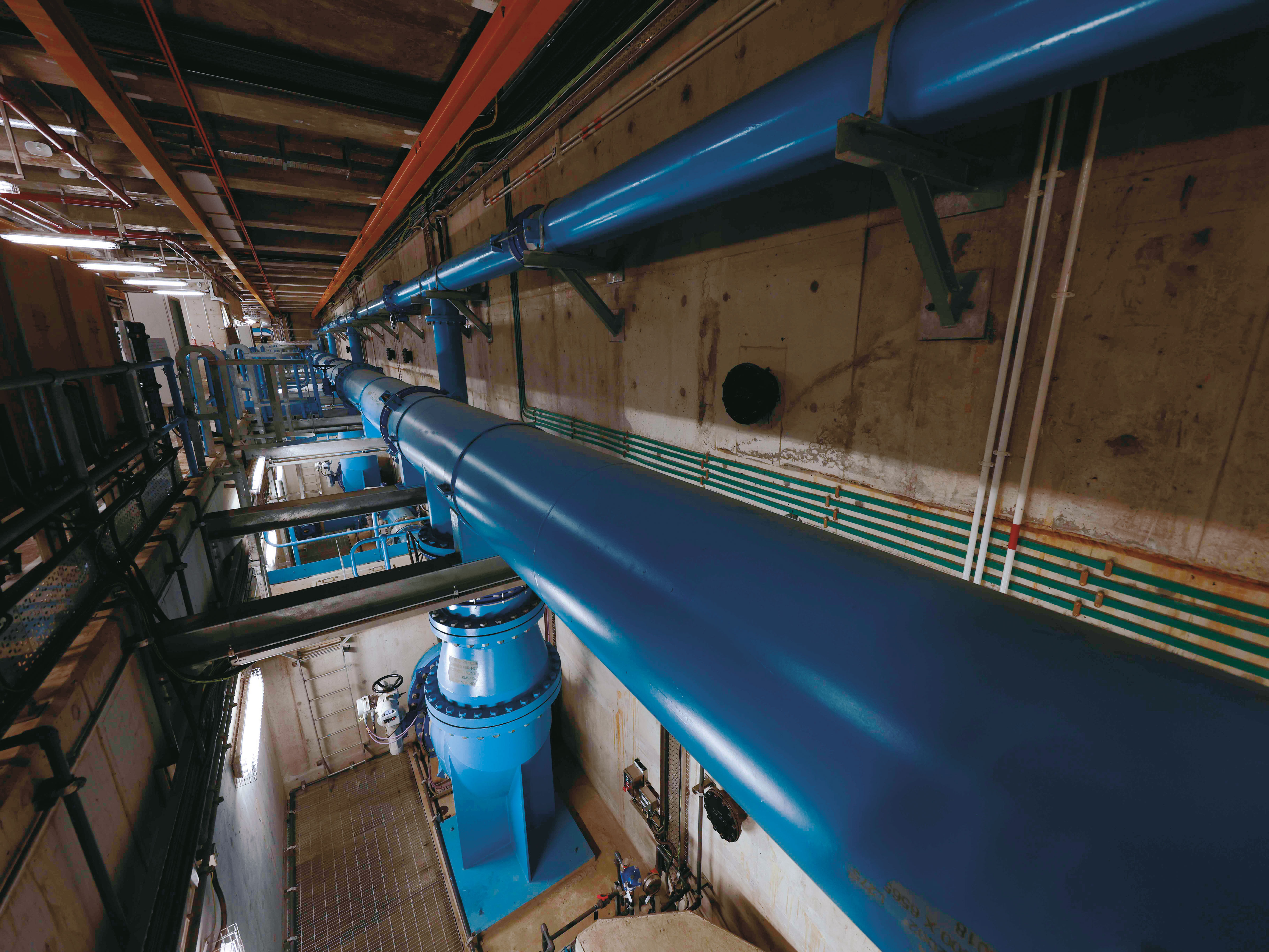 The principal mains of the Water Treatment works