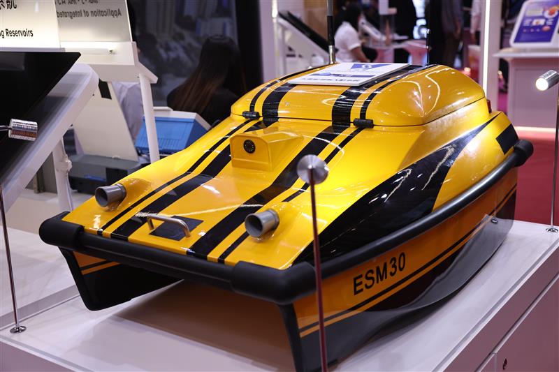 Unmanned Surface Vessel (USV) used for Water Quality Monitoring at Impounding Reservoirs was displayed