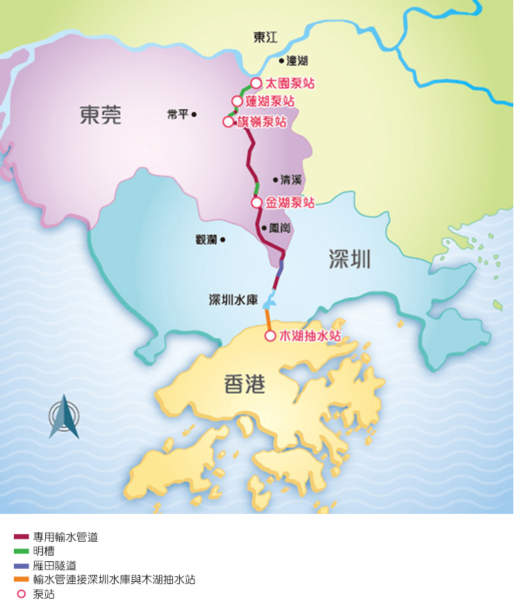 东江供水路线图