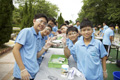Participants with the test kits and equipment