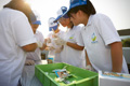 Participants with the test kits and equipment